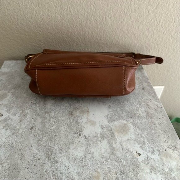 Etienne Aigner Brown Leather Bag Pocketbook Adjustable Strap Built-in Wallet VTG - Picture 5 of 13